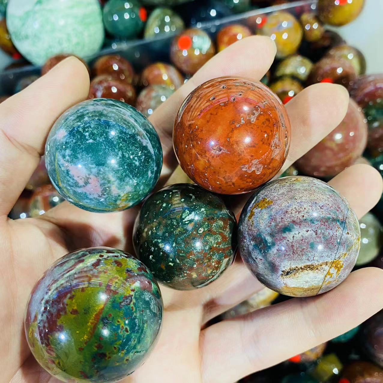 Оптовая продажа, натуральные полированные высококачественные сферические шары из яшмы