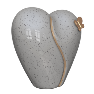 ODM personalizzato eco-friendly dorato cuore di farfalla in ceramica urna di cremazione in porcellana elegante ricordo commemorativa urna per ceneri umane - Product Image 4