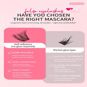 Faux cils de vison à grappe unique de style européen américain, cils de volume faits à la main, option naturelle sans colle - Product Image 5