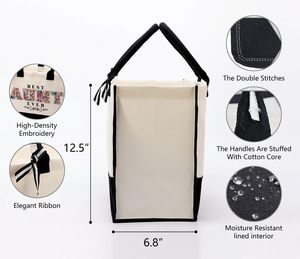 Usine personnalisé femmes coton toile sac fourre-tout voyage adieu retraite cadeaux sac fourre-tout laminé étanche toile sac - Product Image 4