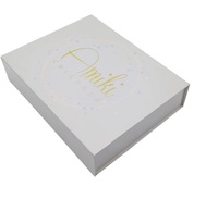 Boîte cadeau magnétique rigide écologique et recyclable, logo personnalisé, papier artistique, forme carrée, prix personnalisable, options d'estampage UV/à chaud