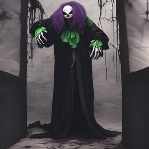 Accesorios Nuevos con Ojos Luminosos para Decoración de Halloween, Animatrónicos de Halloween, Payaso Bruja, Accesorios Animados con Sonido - Product Image 1
