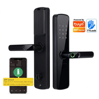 Cerradura Inteligente para Puerta de Entrada con Huella Dactilar Biométrica, Contraseña, WiFi, Tuya, de Aluminio Impermeable, con Manija Digital Interna, Modelo Ttlock