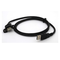 Cable de Extensión USB 2.0 AF para Montaje en Panel, con Blindaje Trenzado, Conductor de Cobre Puro, Certificado RoHS, para Cámara, Escáner de Código de Barras, Auriculares