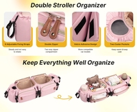 Nouveauté : Sac organisateur multifonctionnel pour poussette, en tissu matelassé, avec plusieurs porte-gobelets, pour ranger les essentiels de bébé