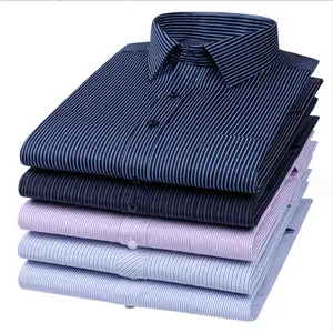Wholesale Men's casual 65% Cotton shirt pocket match leather cotton slim long sleeve shirt denim shirt