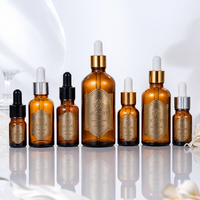Botol Kaca Berwarna Amber Biru Hijau dengan Tutup Kayu Bambu dan Pipet Tetes Minyak, Ukuran 5ml 10ml 15ml 20ml 30ml 50ml 60ml 100ml
