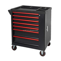 Carrito de Herramientas Rodante de 7 Cajones Estilo Europeo-Americano, Juego Completo de 116 Piezas, Gabinete de Herramientas Resistente con Superficie de ABS para Taller