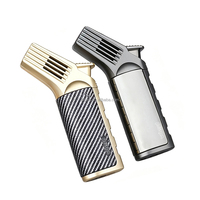 Mini briquet torche à butane longue portée, flamme jet coupe-vent, rechargeable, briquet de poche polyvalent pour bougies, camping, barbecue