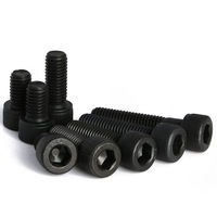 Vis à tête cylindrique M10 M12 DIN912 en acier inoxydable 304 zingué noir, vis à six pans creux