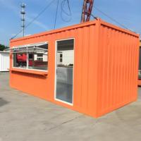 Kiosque de conteneur en acier et en bois à assemblage rapide de 20 pieds