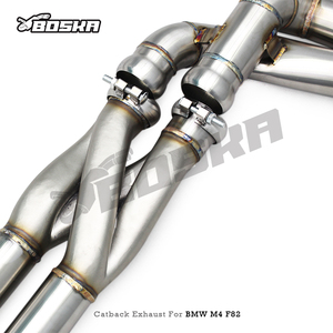 ท่อไอเสียกลางแบบกำหนดความยาวได้เองสำหรับ BMW M3/M4 F80/F82/F83 3.0T ปี 2015-2017 ยี่ห้อ Boska ผลิตจากสแตนเลส พร้อมท่อ Z ขนาด 63 มม./70 มม. - Product Image 5