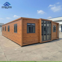 Casa Contenedor de Acero Plegable y Expandible de Doble Ala, de Lujo, en Varios Tamaños, 5 Dormitorios, Prefabricada, Modular, para Uso en Almacenes, Moderna