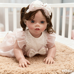 Lebensechte Vinyl-Modepuppe für Neugeborene, Ganzkörper-Babypuppe mit handgewurzeltem Haar, Unisex, weiches Spielzeug, Weihnachtsgeschenk - Product Image 6