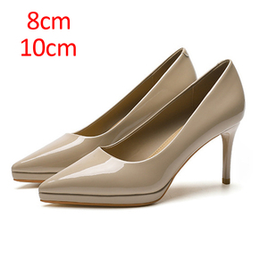 Chaussures à talons hauts simples et solides <span class=keywords><strong>pour</strong></span> femmes, <span class=keywords><strong>pour</strong></span> occasions formelles, augmentant la taille de 8 cm à 10 cm - Product Image 2