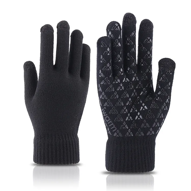 Upgraded Cold Weather Thermal Warm Knit Mittens Winter Touch Screen Mittens for Men Women