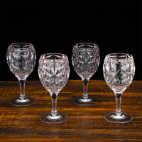 Design floral clair 10oz gobelets 10.5oz verres à vin SAN MS Tritan verrerie OEM verres en acrylique