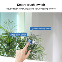 Miroir LED intelligent multifonctionnel avec éclairage, anti-buée et commande tactile pour salle de bain d'hôtel