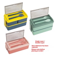 Boîte à lunch en plastique à double couche en PP pour les employés de bureau, boîte à lunch isolée et scellée, utilisable au micro-ondes, pour les étudiants