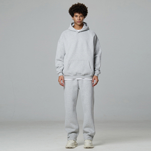 هودي رجالي عالي الجودة بتصميم فضفاض وثقيل الوزن مع أكتاف منخفضة، دافئ للشتاء، مصنوع من القطن 100٪، مع إمكانية طباعة شعار مخصص، مناسب للملابس الشبابية - Product Image 2