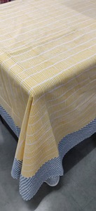 Mantel de Algodón Estampado a Mano, Rectangular, para Mesa de Comedor, con Diseño de Rayas y Puntos, para Hogar y Cocina - Product Image 2