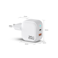 Pengisi Daya 20W PD dengan Steker India Ramah Lingkungan Pengisian Cepat 20W untuk iPhone 15 & 16 dengan Perlindungan OTP & OVP