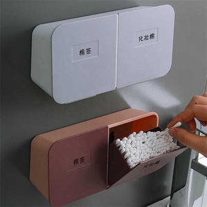 Wall Mounted Cotton Swab Storage Box Makeup Cotton Pad Cosmetic <strong>Container</strong> Jewelry Organizer Case Multi <strong>Purpose</strong> Household Storage - Product Image 3