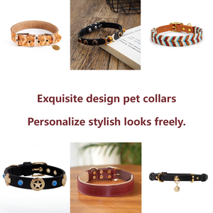 Collar para mascotas personalizado <span class=keywords><strong>PINK</strong></span>, diseño de fabricante, logotipo, Collar para la cabeza con logotipo y decoración de plumas, patrón de impresión, correa para perros y gatos - Product Image 4