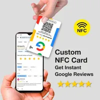 Tarjeta de Reseña de Google Preimpresa con Tecnología NFC en Acabado Mate, Recopila Reseñas Comerciales en 5 Segundos