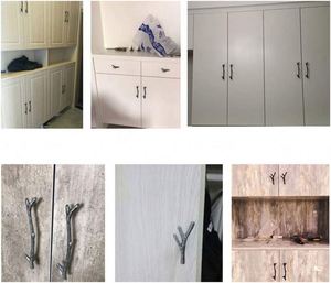 WEKIS Industrial Bedroom <b>Dresser</b> Drawer Handle Black Tree Branch Kitchen Cabinet Metal Handles <b>Knobs</b> Long Wardrobe Handle - Product Image 6