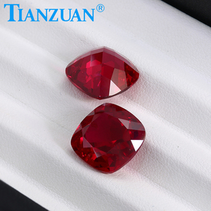 Lab Grown <strong>Ruby</strong> Pigeon Blood Red <strong>Ruby</strong> Cushion Shape Natural Cut with Cracks and Inclusions Loose Stone Beads Jewelry Making - Product Image 3