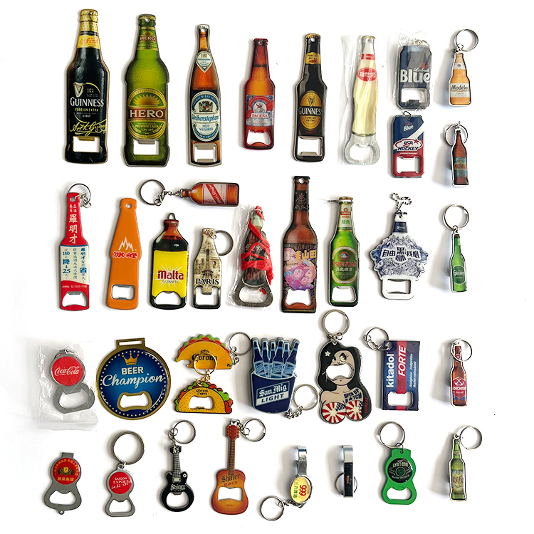 Custom Logo Metal Key Chain Beer Bottle Opener Keyring