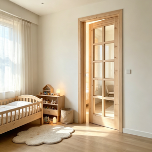 Porte intérieure rustique en bois de <span class=keywords><strong>sapin</strong></span> massif avec nœuds naturels, idéale pour la rénovation intérieure de maisons de campagne - Product Image 2
