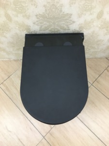 Giá bán buôn Matte màu đen tường-treo nhà vệ sinh với không có vành Đỏ bừng hệ thống - Product Image 6