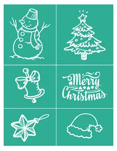 Stencils De Malha Reutilizável Sinal WBG Transferência Silk Screen Stencil Feliz Natal Stencil Silkscreen para Decoração de Inverno, DIY Casa