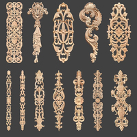 Onlays décoratifs antiques CNC pour armoires Accessoires de meubles Embellissements Appliques Onlays Sculpture sur bois chinois