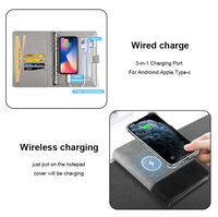 Carnet Intelligent en Cuir avec Chargeur Sans Fil et Batterie Externe, Personnalisable avec Stylo et Coffret Cadeau – Prix de Gros Usine