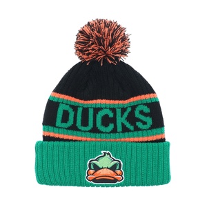 Custom High Quality Embroidery Logo Unisex <b>Pompom</b> Beanie Knit <b>Hat</b> with Fleece Lining Warm Winter Character Business - Product Image 2