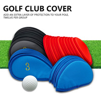 Lot de 12 protège-têtes de fers de golf en cuir, accessoires d'entraînement de golf, protection pour têtes de clubs de golf