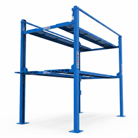 Lève-voitures hydraulique robuste à quatre poteaux pour 3 niveaux avec garantie de 18 mois pour le stockage vertical de véhicules sur 3 niveaux