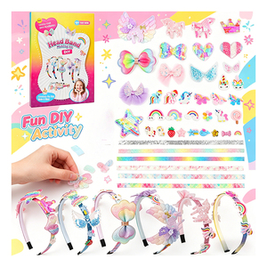 DIY Headwear Accessories Set Children Mermaid <b>Rainbow</b> <b>Sequin</b> Stickers Hair Hoop Craft Toy Party Favor Present Gift - Product Image 4