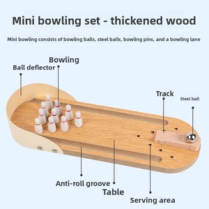 Jouets éducatifs pour la petite <span class=keywords><strong>enfance</strong></span> pour les enfants de 3 à 6 ans, jeux interactifs parents-enfants, certifiés EN71, mini bowling en bois sûr - Product Image 2