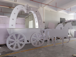 Carrozza Bianca Portatile per Feste, Decorazione e Esposizione, Carrozza Reale, Carrozza di Cenerentola, Carrozza Nuziale - Product Image 6