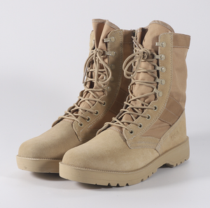 DFT0115 Botas de Desierto de Gamuza Vacuna, Botas de Selva de Cuero Liso Negro - Product Image 2