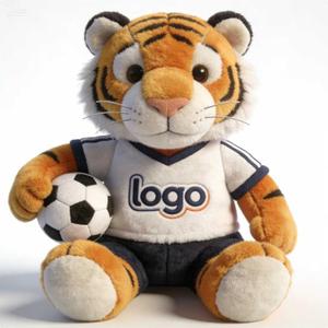ตุ๊กตาเสือพร้อมลูกฟุตบอลแบบขายส่ง ออกแบบตามสั่ง พร้อมโลโก้ - Product Image 1