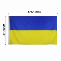 Expédition rapide, drapeau ukrainien bleu et jaune de haute qualité, 100% polyester, 3x5 pieds, en stock