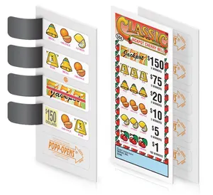 Pull Tabs Lottery Tickets Printing Manufacture Instant Pull Tab Printing Break Open Tickets Custom Print Pull Tab Game Tickets Five-Window