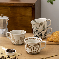 Tasses en céramique artisanales, verres à eau modernes, tasses rétro style Instagram, tasses à café rustiques, tasses pour couples, tasses à imprimé animal