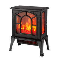 Cheminée électrique portable en métal de 2000W, avec télécommande, thermostat réglable, effet de flamme réaliste, économie d'énergie