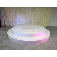 Fournitures de mariage, fond de scène rond brillant de grande taille, fond de scène carré en acrylique blanc, plus scène pour événement